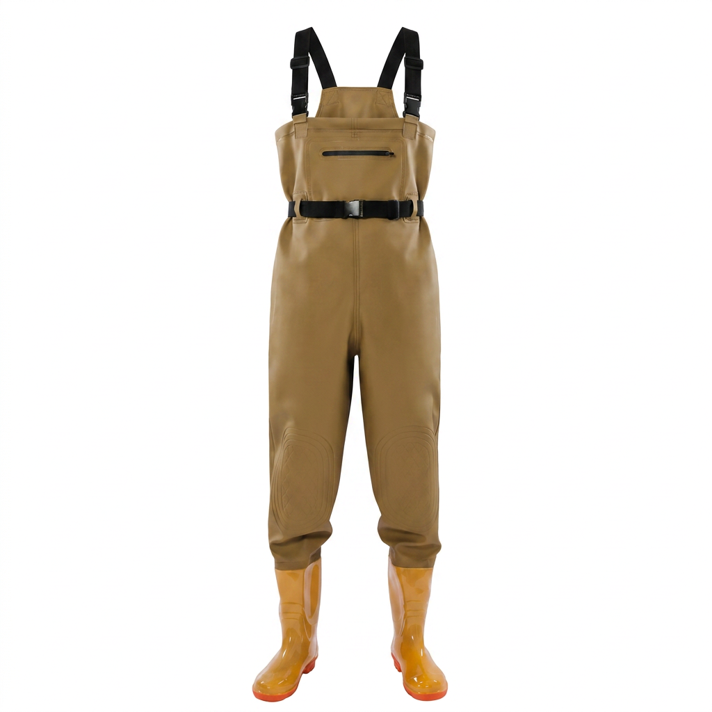 Kwavel PVC chest waders with injection boots, 0.8mm waterproof fishing waders