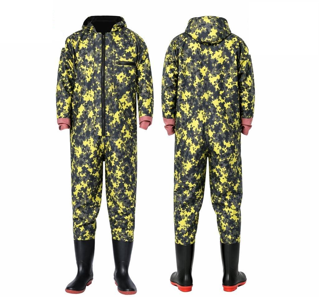 Kwavel camo PVC full body waders with elastic tight cuffs
