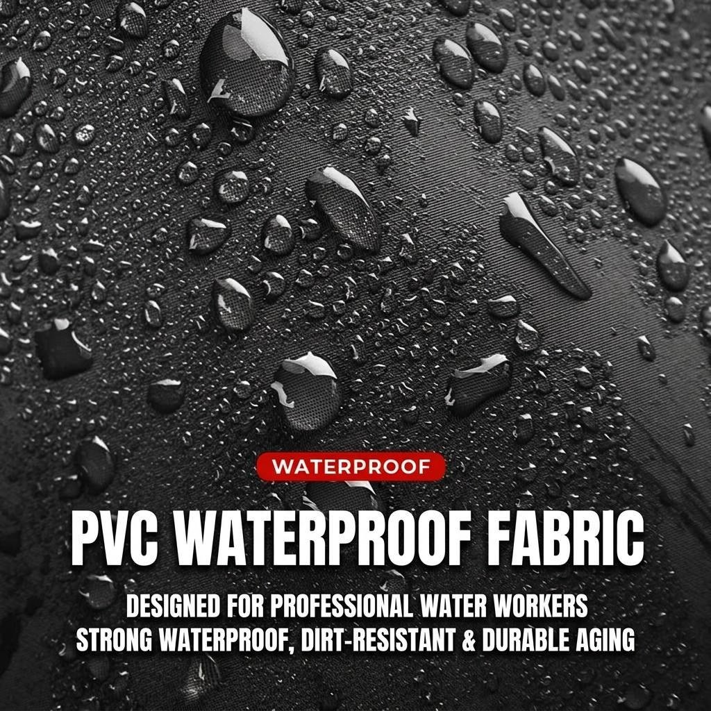 PVC waterproof fabric of hip waders, waterproof and dirt-resistant