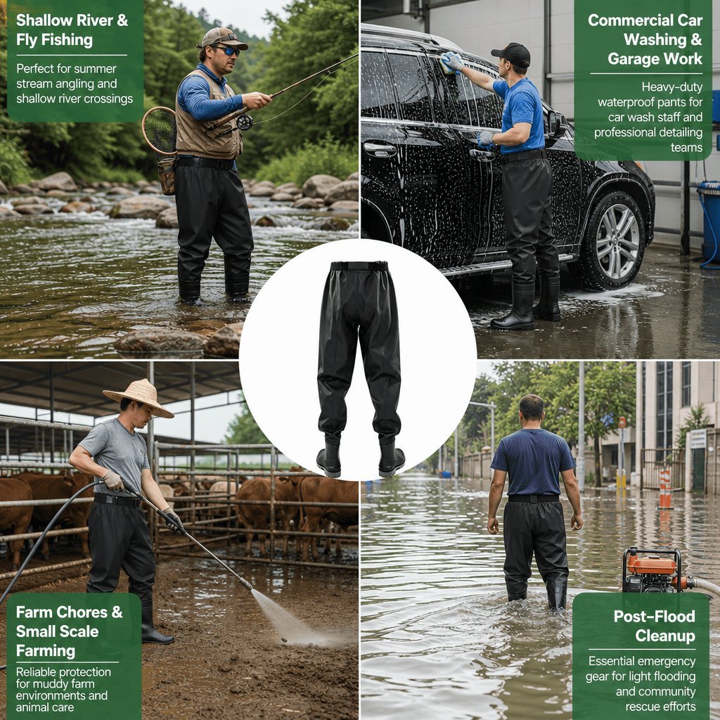 Kwavel PVC waist waders for fly fishing, car washing, farming and flood cleanup